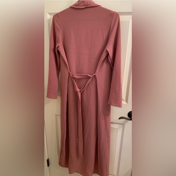 FASHION NOVA Mauve Dusty Rose Belted Duster Jacket - Picture 2 of 3